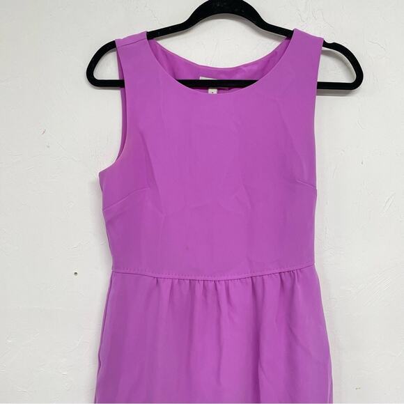 J Crew Purple Sleeveless Fit & Flare Mini Dress Womens 4 Classic Lavender Preppy - Picture 2 of 10